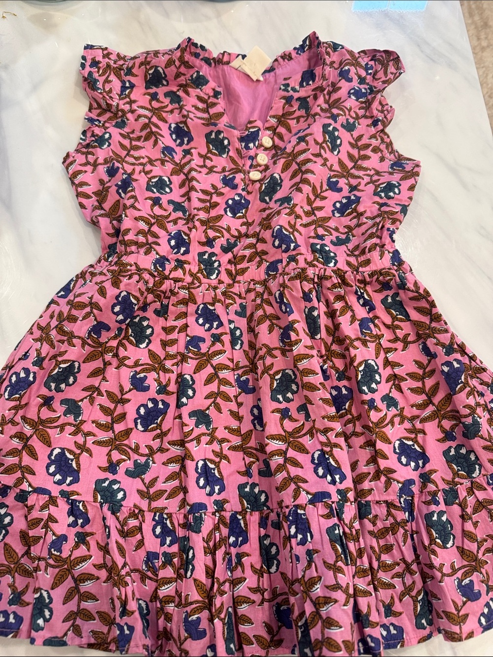 Crewcuts sz 3 100% cotton pink floral dress